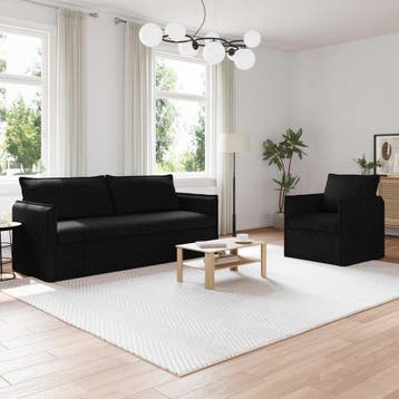 vidaXL bank / zetelstel 2 st Zwart Stof, Verzenden