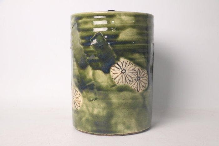 Oribe Ware Groen geglazuurd Waterkan — Gesigneerd, Houten, Antiek en Kunst, Antiek | Overige Antiek