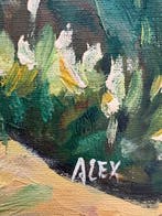 Alex (XX) - Village ancien, Antiek en Kunst, Kunst | Schilderijen | Klassiek