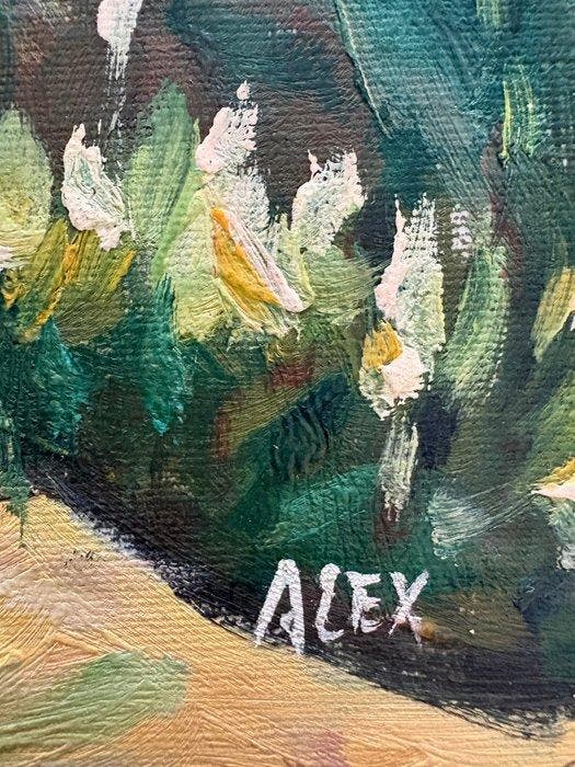 Alex (XX) - Village ancien, Antiek en Kunst, Kunst | Schilderijen | Klassiek