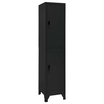 vidaXL Lockerkast 38x45x180 cm staal zwart, Verzenden, Nieuw