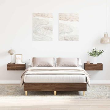 vidaXL Bedframe zonder matras 120x200 cm spaanplaat bruin, Verzenden