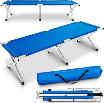 Veldbed - 1 Persoons - Kampeerbed - Stretcher - Blauw - TRES, Caravans en Kamperen, Verzenden, Nieuw