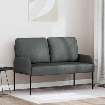 vidaXL bank / zetelen met kussen 110cm Donkergrijs Multiplex, Verzenden, Nieuw