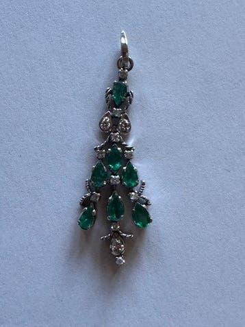 Hanger - 18 karaat Witgoud - 0.26ct. tw. Diamant