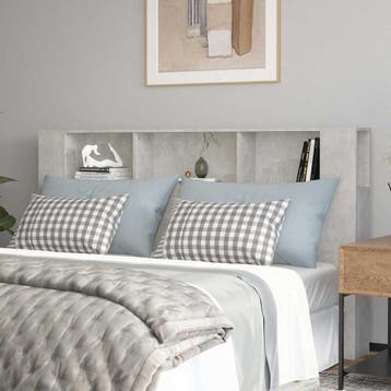vidaXL Hoofdbordkast 180x18,5x104,5 cm betongrijs, Huis en Inrichting, Verzenden, Nieuw