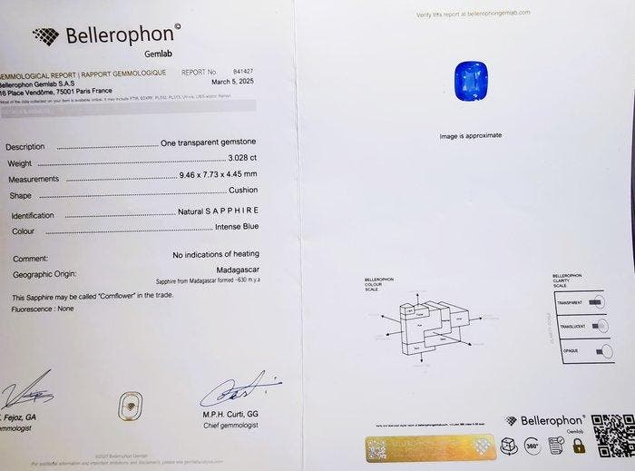 Ring - 18 karaat Saffier zonder hittebehandeling 3.58ct, Handtassen en Accessoires, Ringen