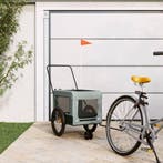vidaXL Hondenfietstrailer oxford stof en ijzer grijs en, Verzenden
