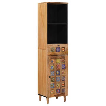 vidaXL Badkamerkast Naturel 38 x 33 x 160 cm Massief Mango, Verzenden, Nieuw