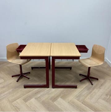 complete schoolset Galvanitas 10 stuks tafels + stoelen