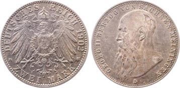 Duitsland 2 Mark 151a 1902 D Georg Ii Sachsen-meiningen l..., Verzenden, België