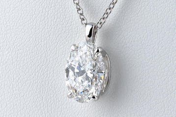 Chaîne - 14 carats Or blanc - 3.01ct. tw. Diamant (Cultivé