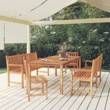 vidaXL 5-delige Tuinset massief teakhout, Verzenden, Nieuw, Tuinset