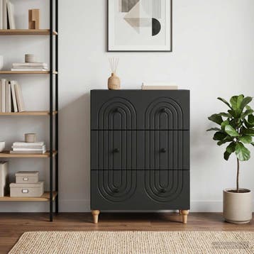 vidaXL Ladekast Zwart 66 x 34,5 x 90 cm Bewerkt hout, Verzenden