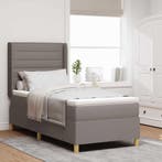 vidaXL Boxspring bed met matras met hoofdeinde Taupe 100 x, Verzenden, Nieuw