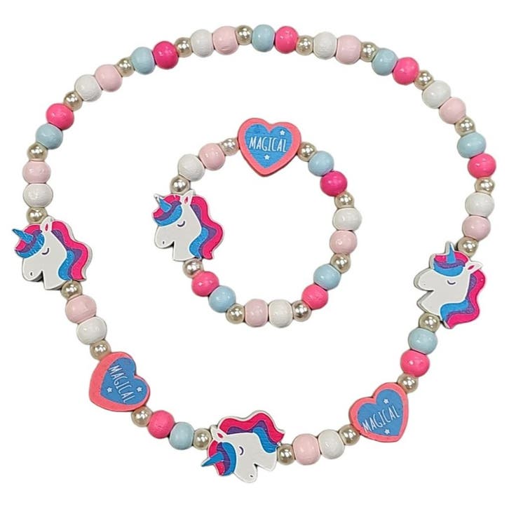 Fako Bijoux - Kinderketting en Armband - Hout - Eenhoorn &, Bijoux, Sacs & Beauté, Colliers, Envoi