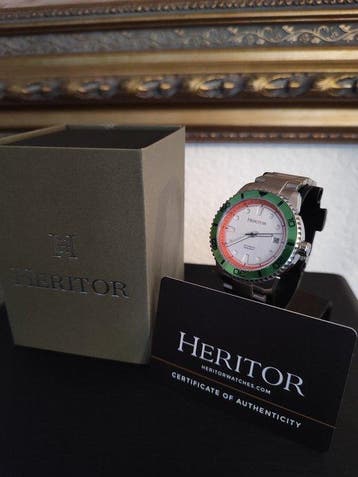 Heritor - Automatic Bexley Date- Green/Silver - Sans prix de, Handtassen en Accessoires, Nieuw