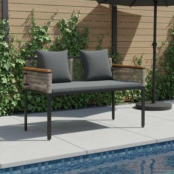 vidaXL Tuinbank 2 -Seater 117 x 54 x 74.5 cm poly rattan, Verzenden, Nieuw