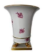 Herend - Vase - Porcelaine - Décoration de paniers indiens