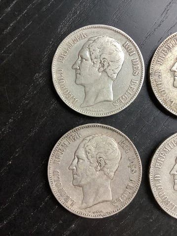 België. Leopold I. 5 Francs 1849-1865 (Zonder minimumprijs), Postzegels en Munten