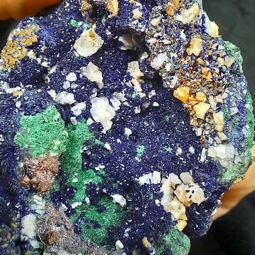 azurite avec malachite Spécimen - Hauteur : 7.5 cm - Largeur