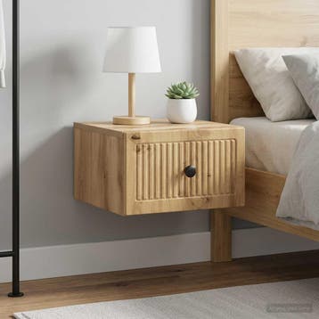 vidaXL Muurbevestigde Nachttafel 2 st Artisanaal eiken, Verzenden