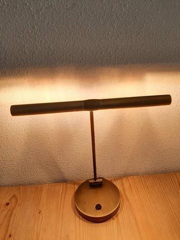 Lampe de bureau - polie - Vintage Pianolamp, Antiquités & Art