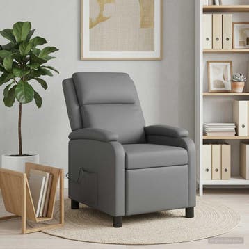 vidaXL Massage Relaxstoel Grijs Kunstleer, Verzenden, Nieuw