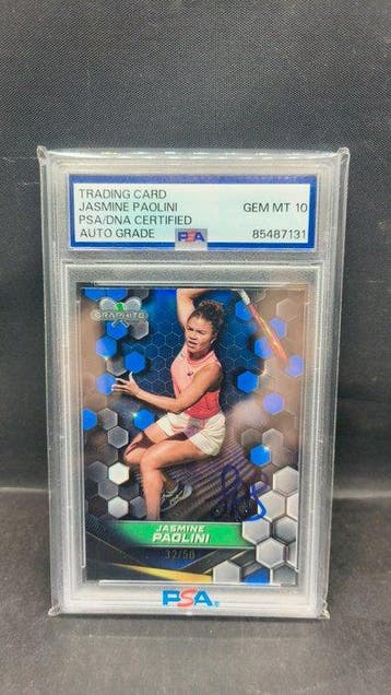 Panini Jasmine Paolini Auto PSA/DNA Gem Mint 10 Graphite