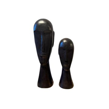 Madam Stoltz Set Van Twee Decoratieve Houten Sculpturen -, Verzamelen, Beelden en Beeldjes, Verzenden, Zo goed als nieuw
