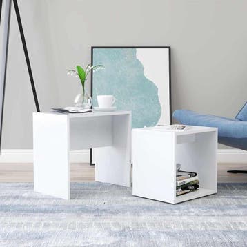 vidaXL Salontafelset 48x30x45 cm bewerkt hout wit, Huis en Inrichting, Verzenden, Nieuw