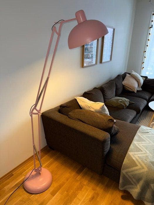 Staande lamp - Staal - 190cm - Roze, Antiquités & Art, Antiquités | Assiettes décoratives & Carrelages