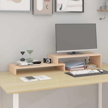 vidaXL Monitorstandaard (52-101)x22x14 cm massief grenenhout, Computers en Software, Overige Computers en Software, Verzenden