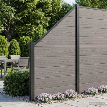 vidaXL Hekset 95 x 180 cm WPC en Aluminium Grijs, Verzenden