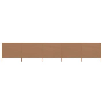vidaXL Windscherm 5-panelen 600x80 cm stof taupe, Verzenden, Nieuw