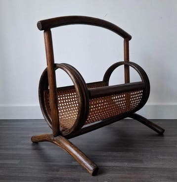 Tijdschriftenhouder - Hout - Thonet stijl rotan, Antiek en Kunst