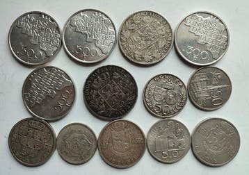 België. Lot de Monnaies Belges en Argent (Zonder