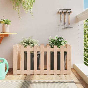 vidaXL Plantenbak verhoogd met hekontwerp 100x50x50 cm, Verzenden, Nieuw