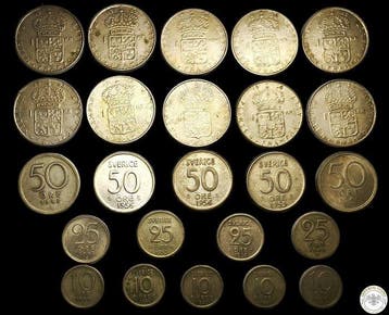 Zweden. Lot of 24 coins, various denominations, 1944/1967