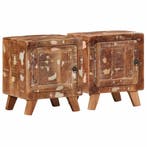 vidaXL Nachtkastje 2 st 40x32x46 cm massief gerecycled hout, Verzenden, Nieuw