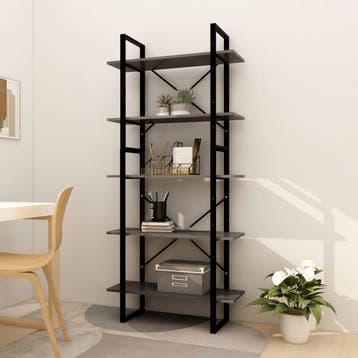 vidaXL Boekenkast met 5 schappen 80x30x175 cm grenenhout, Verzenden