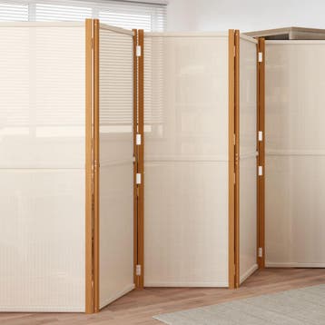vidaXL Kamerscherm met 6 panelen 420x180 cm crèmewit, Verzenden, Nieuw