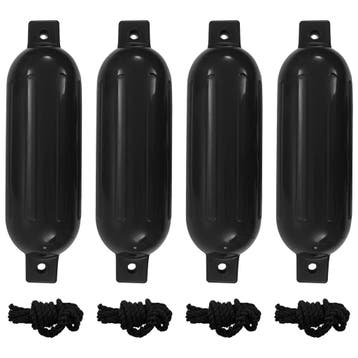 vidaXL Bootstootkussens 4 st Ø 14x50 cm PVC zwart, Verzenden, Nieuw