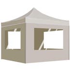 vidaXL Partytent inklapbaar met wanden 2x2 m aluminium crème, Tuin en Terras, Verzenden, Nieuw