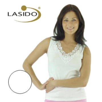 Kanten hemden Lasido dames zonder mouw | WIT | GROOTHANDEL, Verzenden