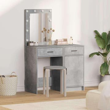 vidaXL Kaptafel 2 st Grijs 50 x 41 x 135 cm Bewerkt hout, Verzenden