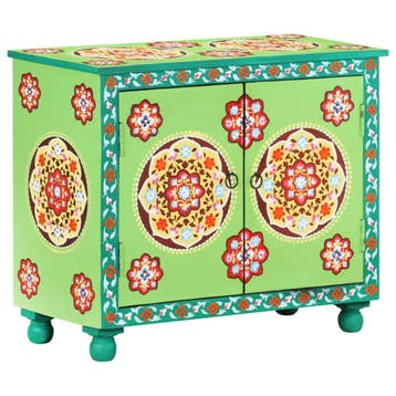 vidaXL Dressoir handgeschilderd 70x35x60 cm mangohout, Huis en Inrichting, Kasten | Dressoirs, Verzenden, Nieuw
