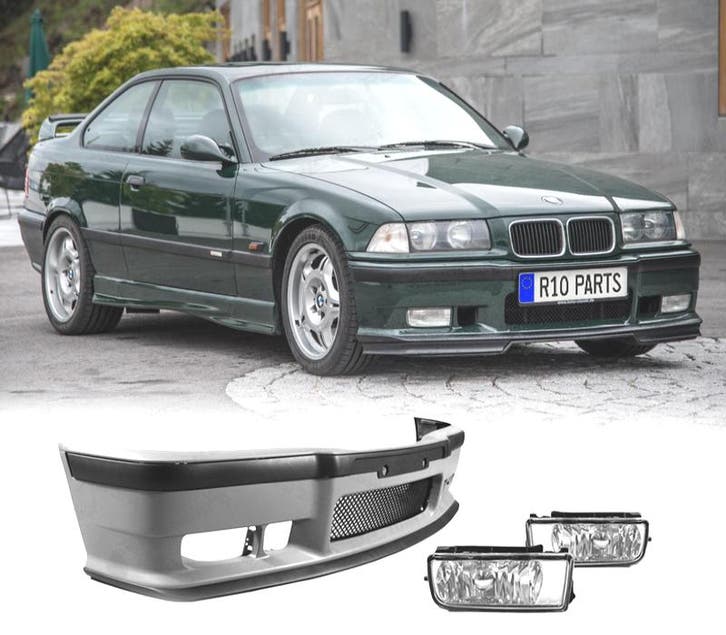 PARE CHOCS + ANTIBROUILLARD BMW E36 LOOK M3 TRANSPARENT, Auto-onderdelen, Carrosserie, Verzenden