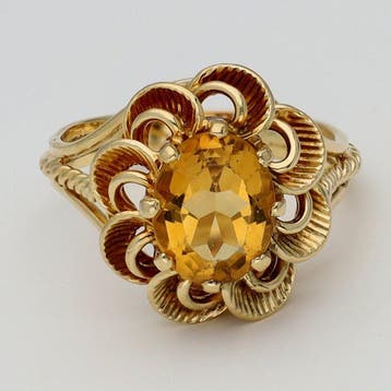 Bague - 18 carats Or jaune Citrine, Bijoux, Sacs & Beauté