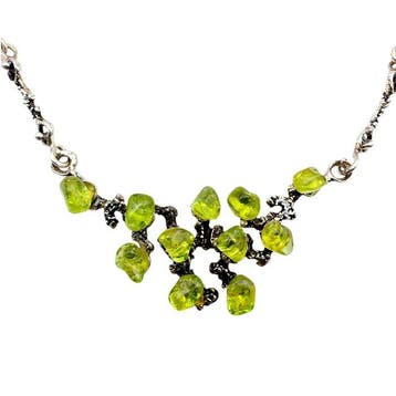 Zonder minimumprijs - Halsketting Zilver - Peridot, Nieuw